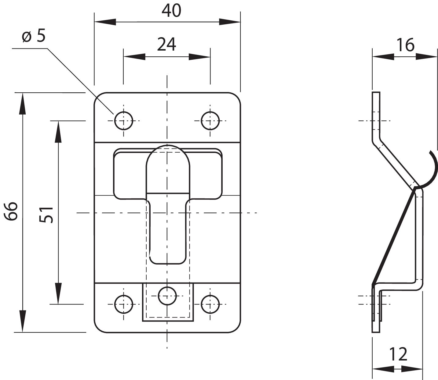 Türfeststeller-Halter Aufbau Edelstahl