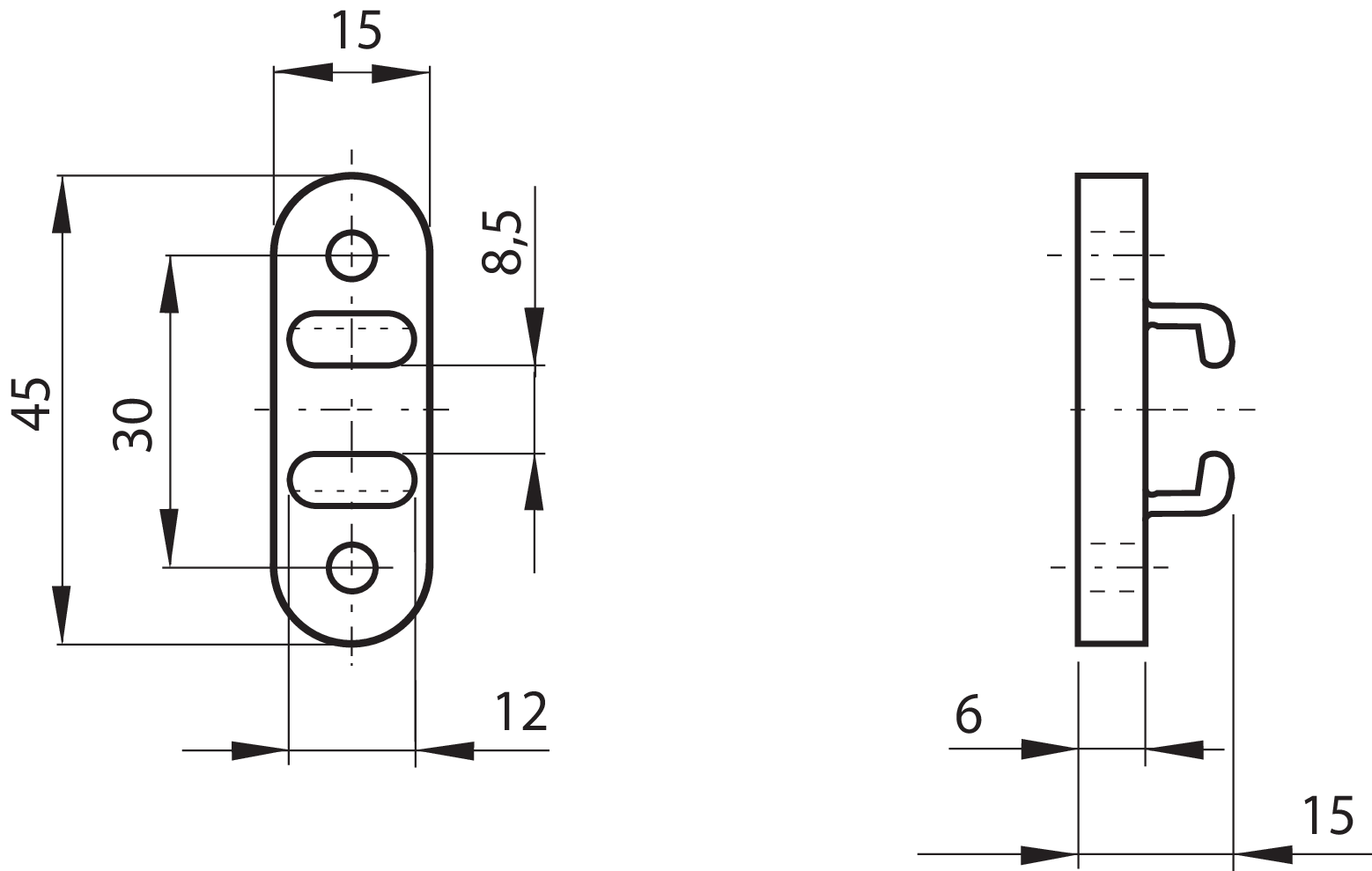 Fixierclip Hakenteil T185 E