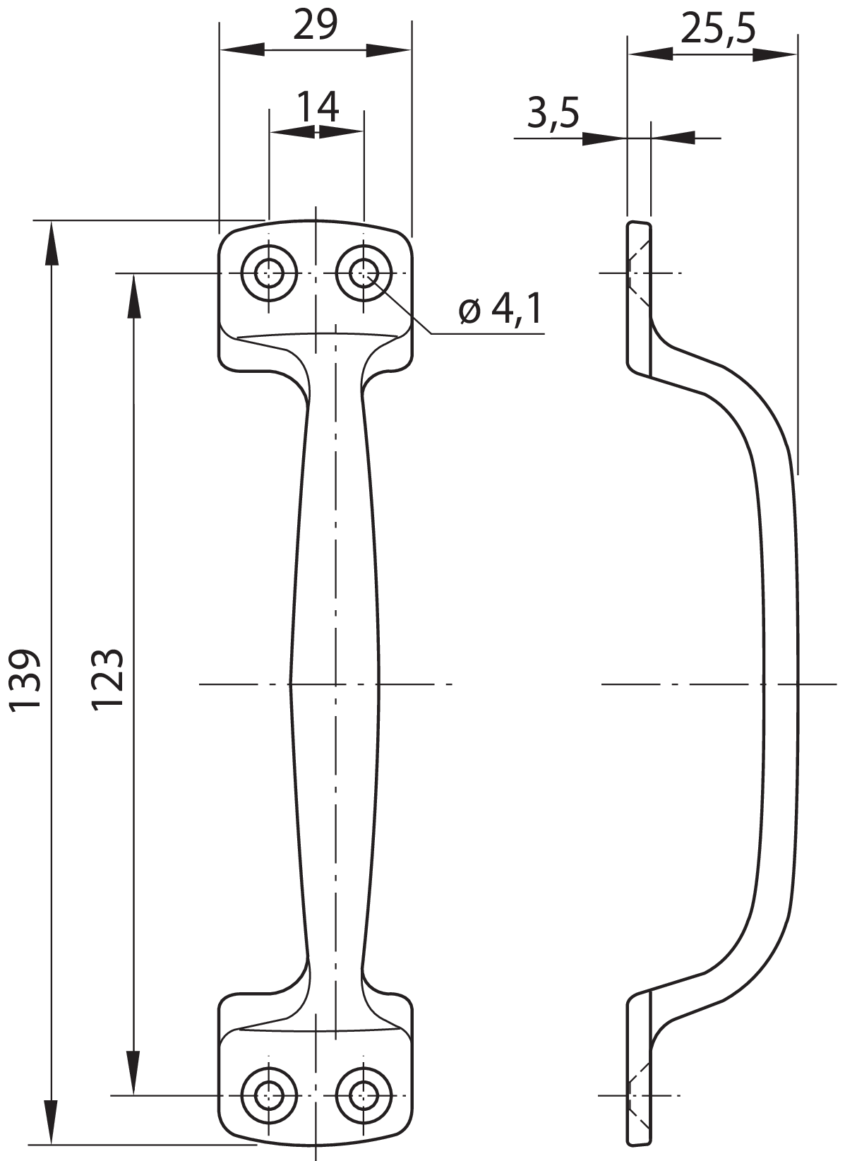 Haltegriff Alu poliert 140