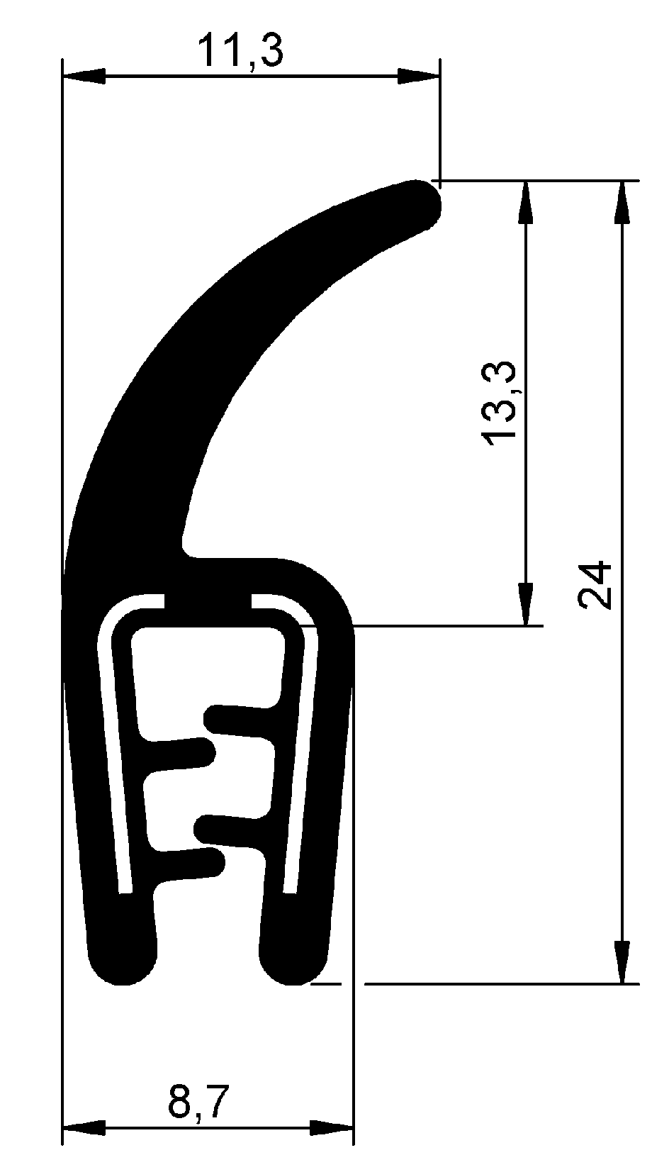 Klemm-Abdeckprofil (Fenster)