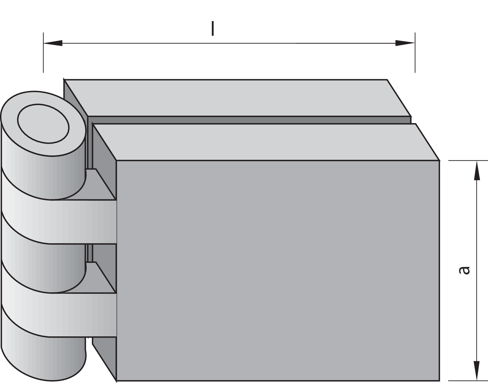 Türscharnier gerade 60x100x6 mm