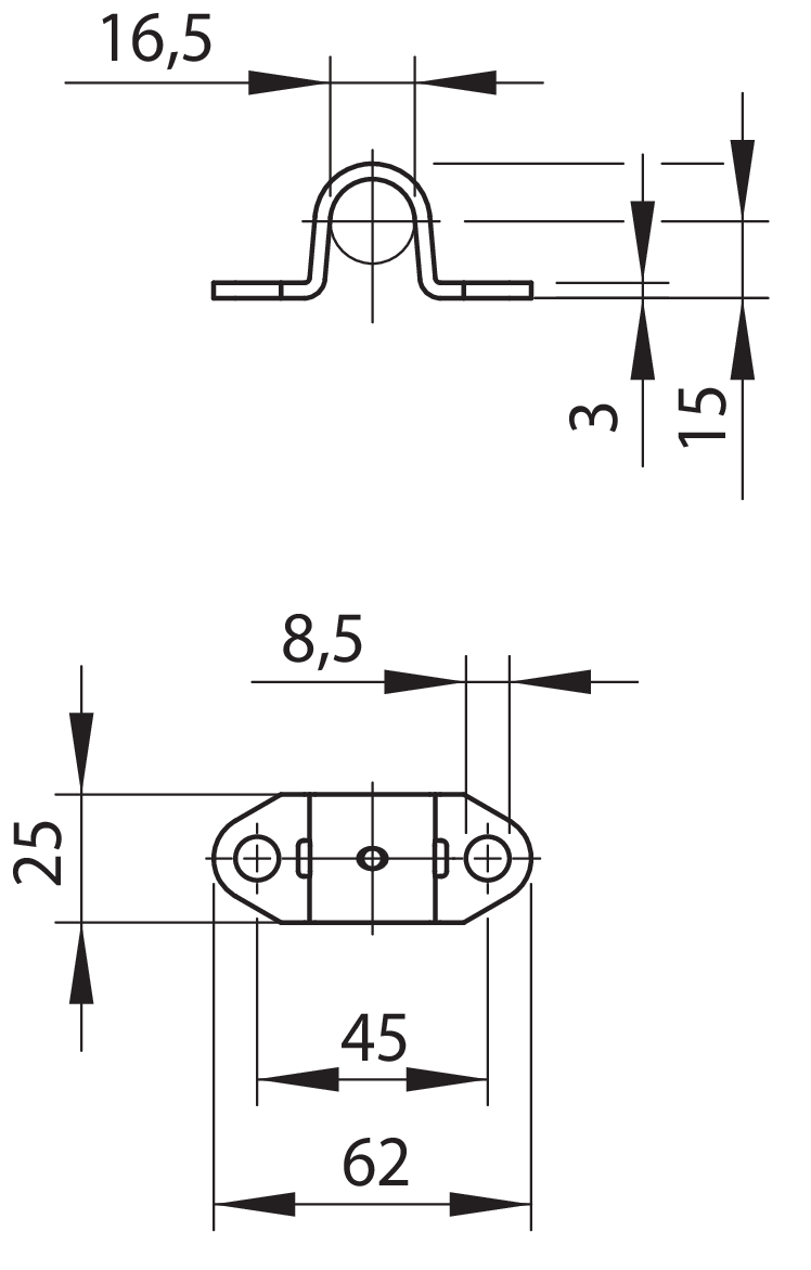 Drehstangenführung 1/2" (Ø16) ES