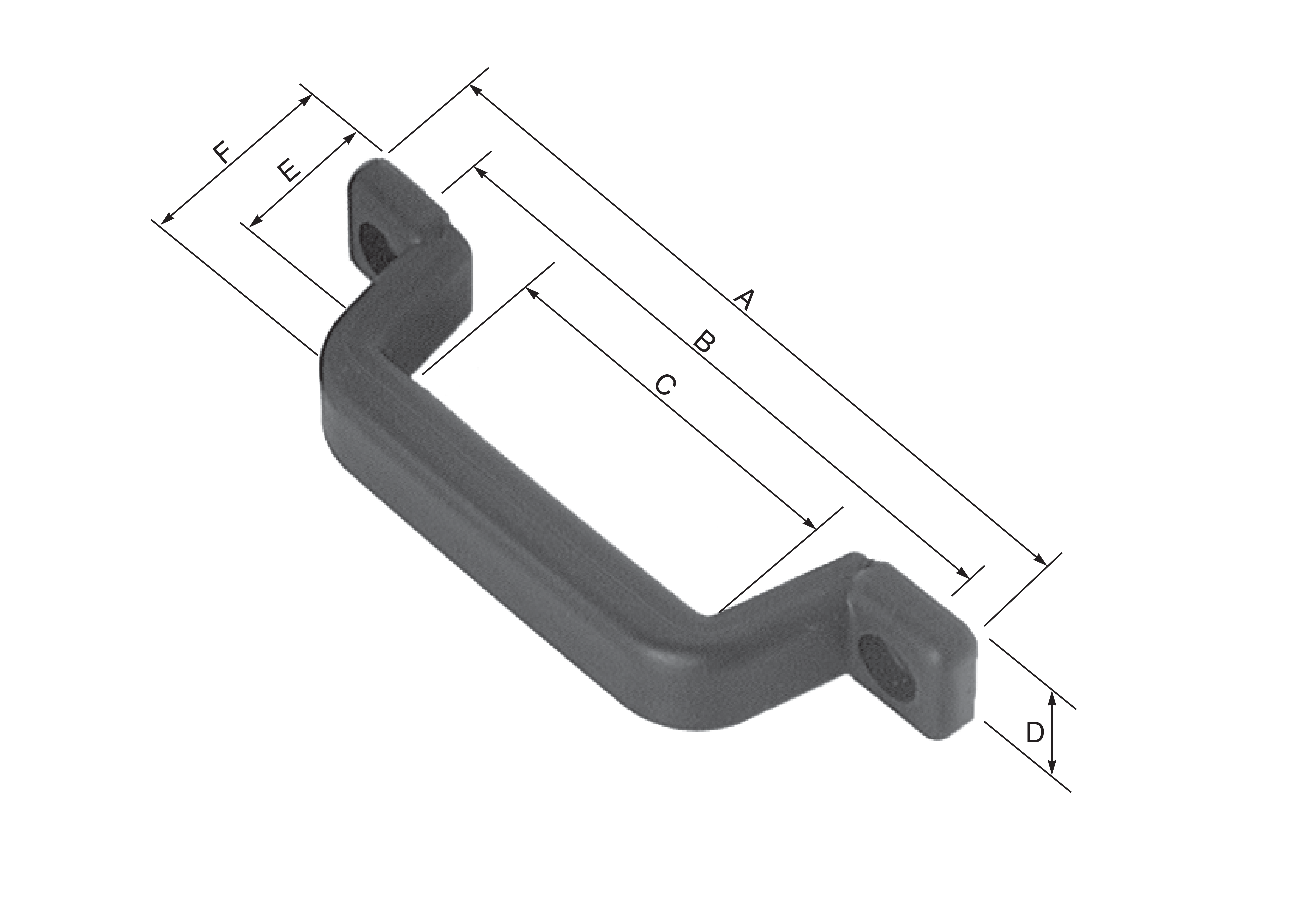 Elasti-Handgriff schwarz L = 190 mm