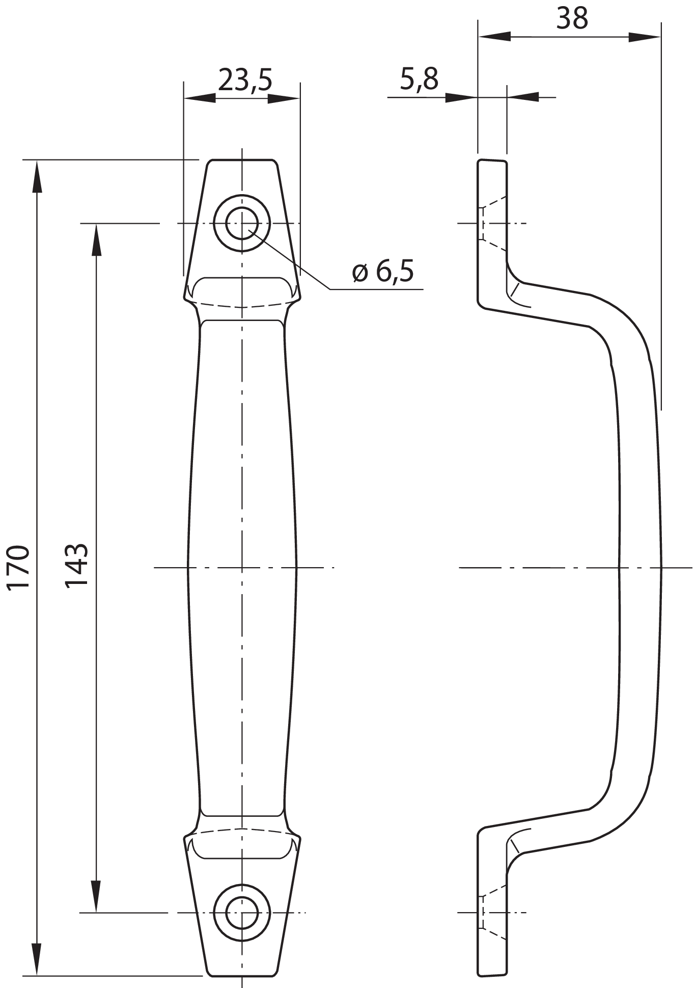 Haltegriff Alu poliert 170