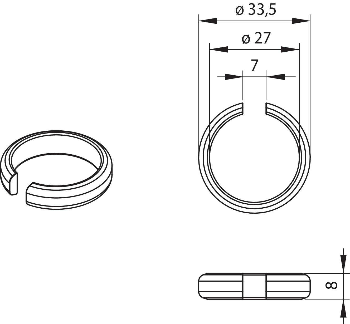 Nylon Buchse Ø 27 mm