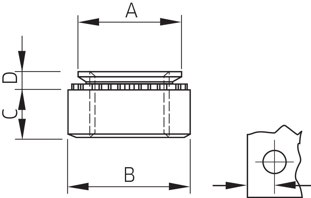 Captive® Einpressmutter für Metall St (Serie C)