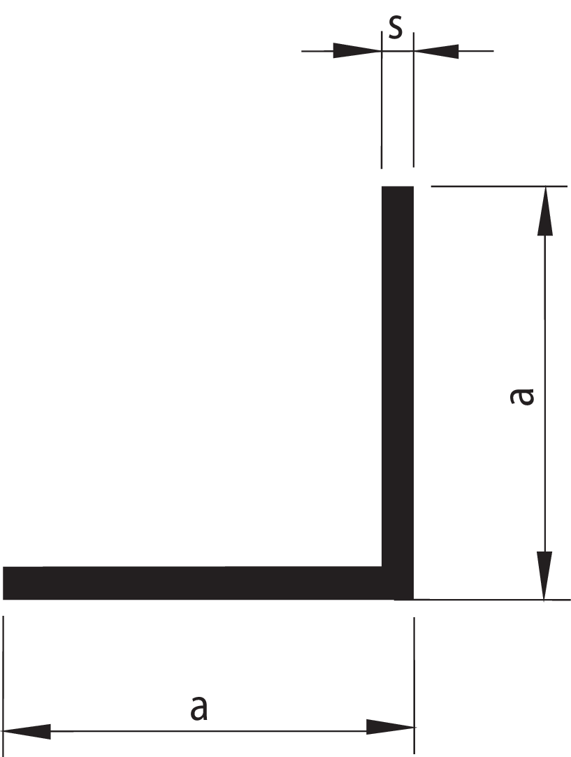 Al-Winkelleiste eloxiert 30x30x2 mm