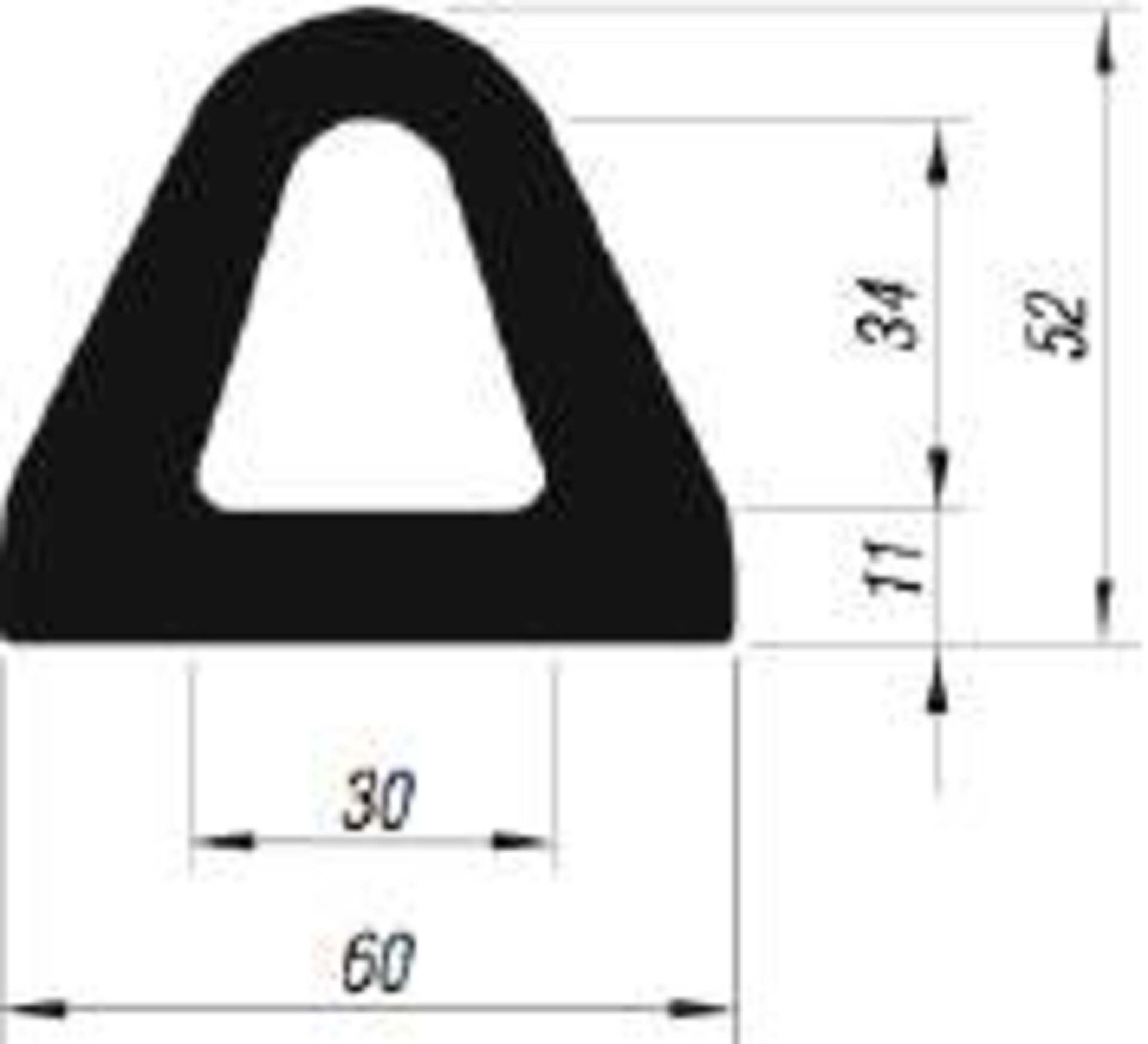 Delta-Rammprofil Gummi 2600/H52