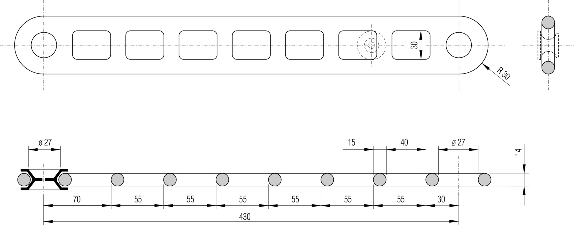 Elasti Feststellband komplett schwarz