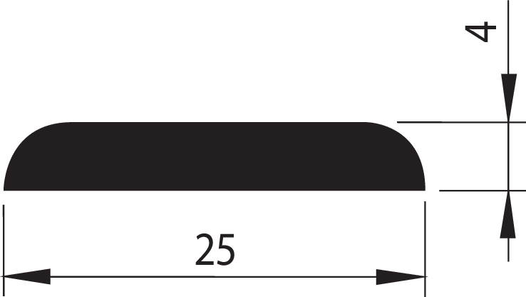 Al-Abdeckleiste flach eloxiert 25x4 mm