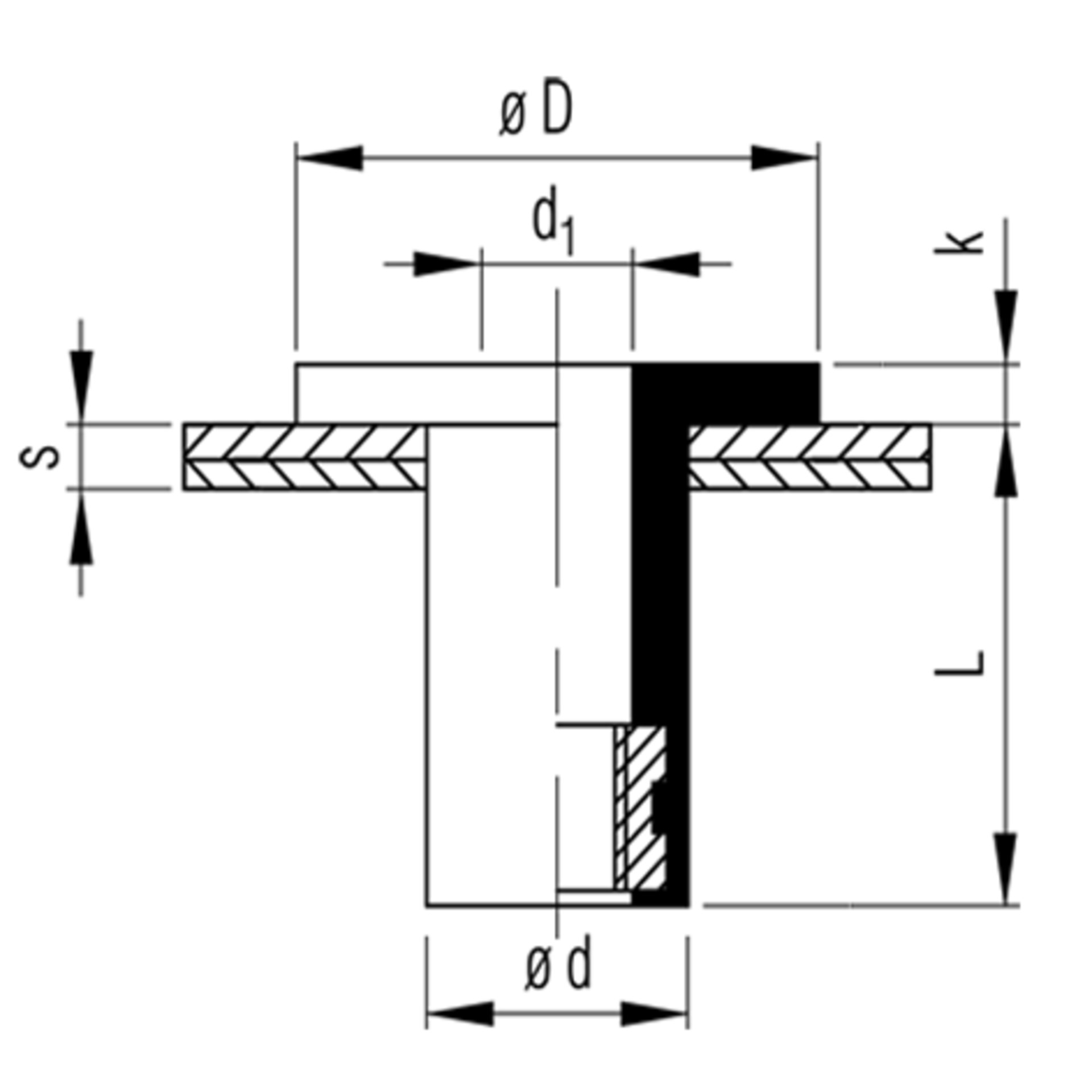 RIV-TI® Flex Blindmuttern Großkopf EPDM Edelstahl