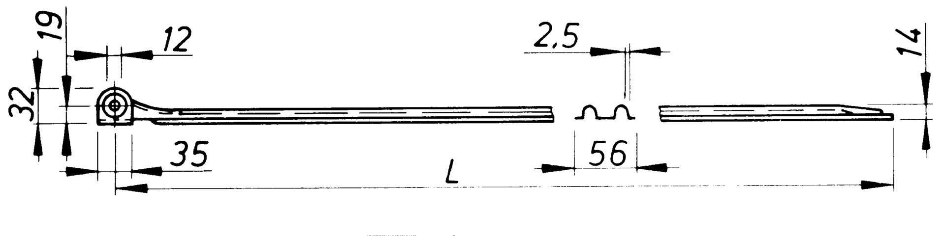Scharnier M-Profil verzinkt 220mm