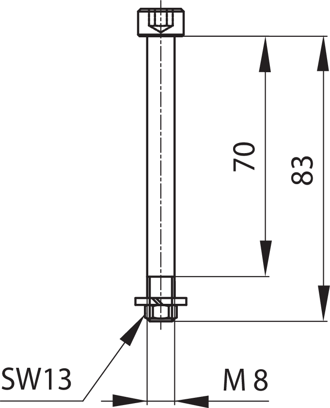 Bolzen Edelstahl 631330/31/34/35 82mm
