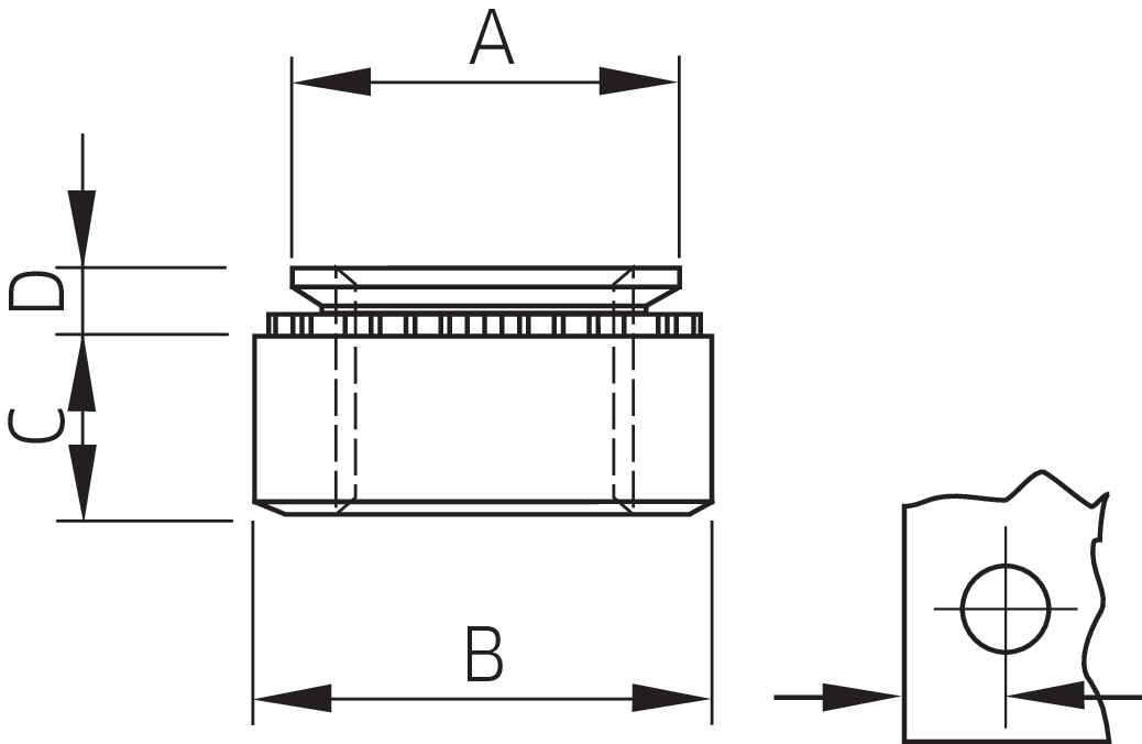 Captive® Einpressmutter für Metall Al (Serie CA)