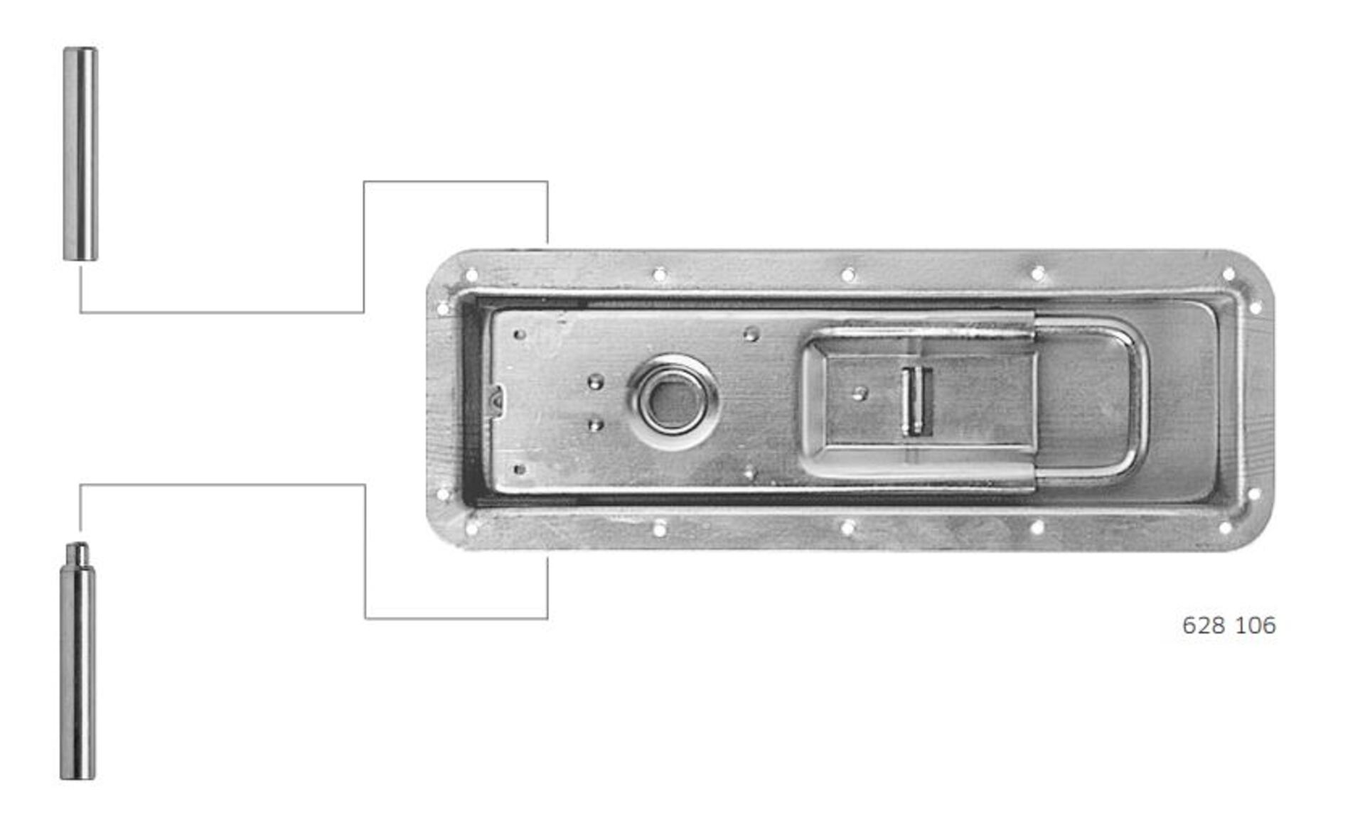 Verschlussmulde komplett, Stahl verzinkt, 23 mm Einbautiefe