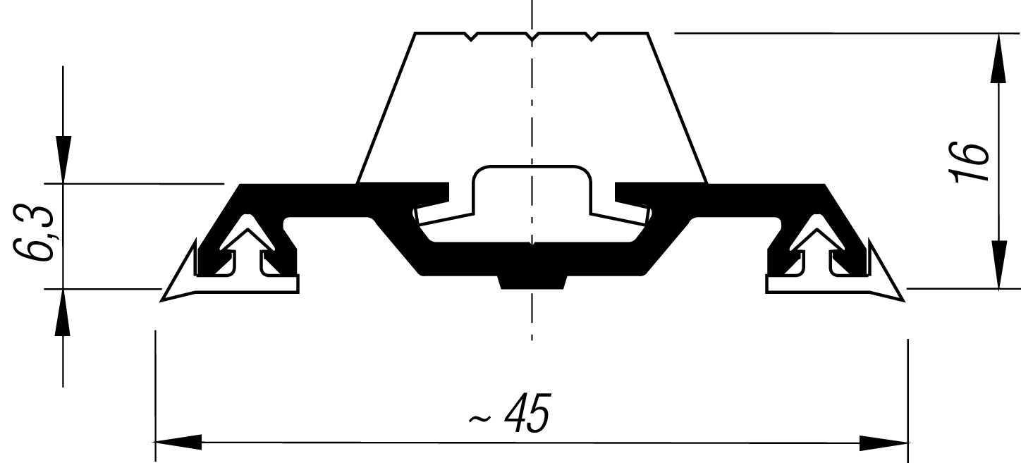 Al-Gürtelleiste blank 40x6,3 mm