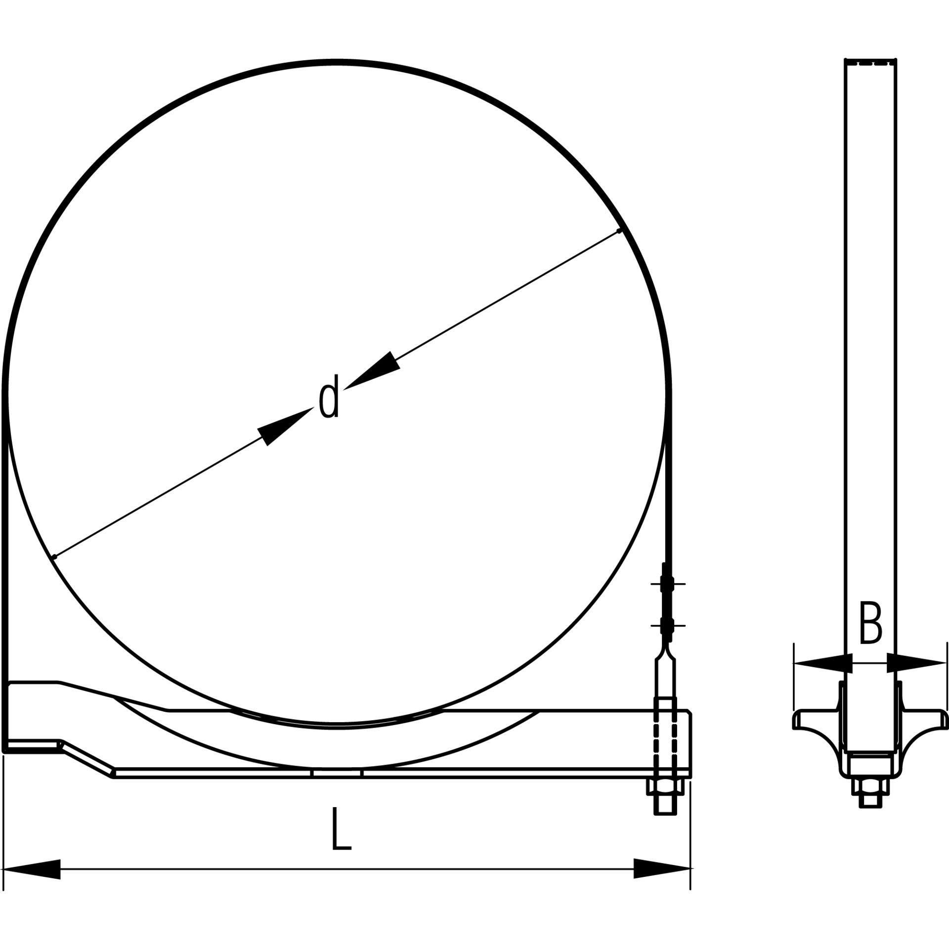 Spannband m. Konsole Edelstahl 396mm