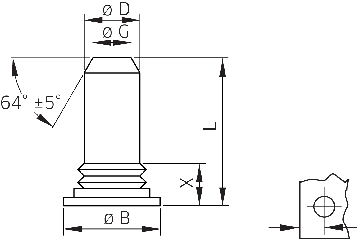 Captive® Einpress-Gewindebolzen für Metall A2 (Serie CGS)